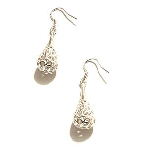 Silver Tone Drop Earrings
